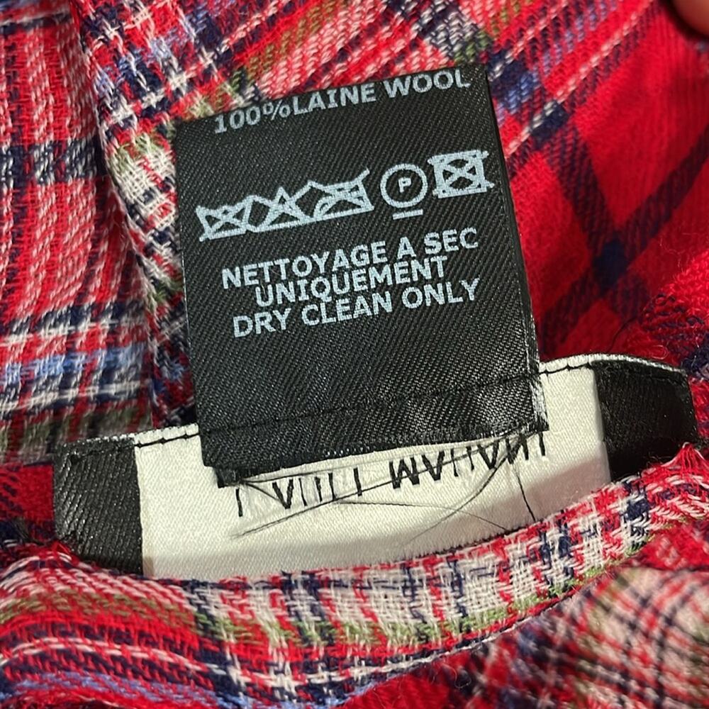 Isabel Marant Wool Scarf‎ Red Plaid New Lightweight Luxury - Picture 4 of 4